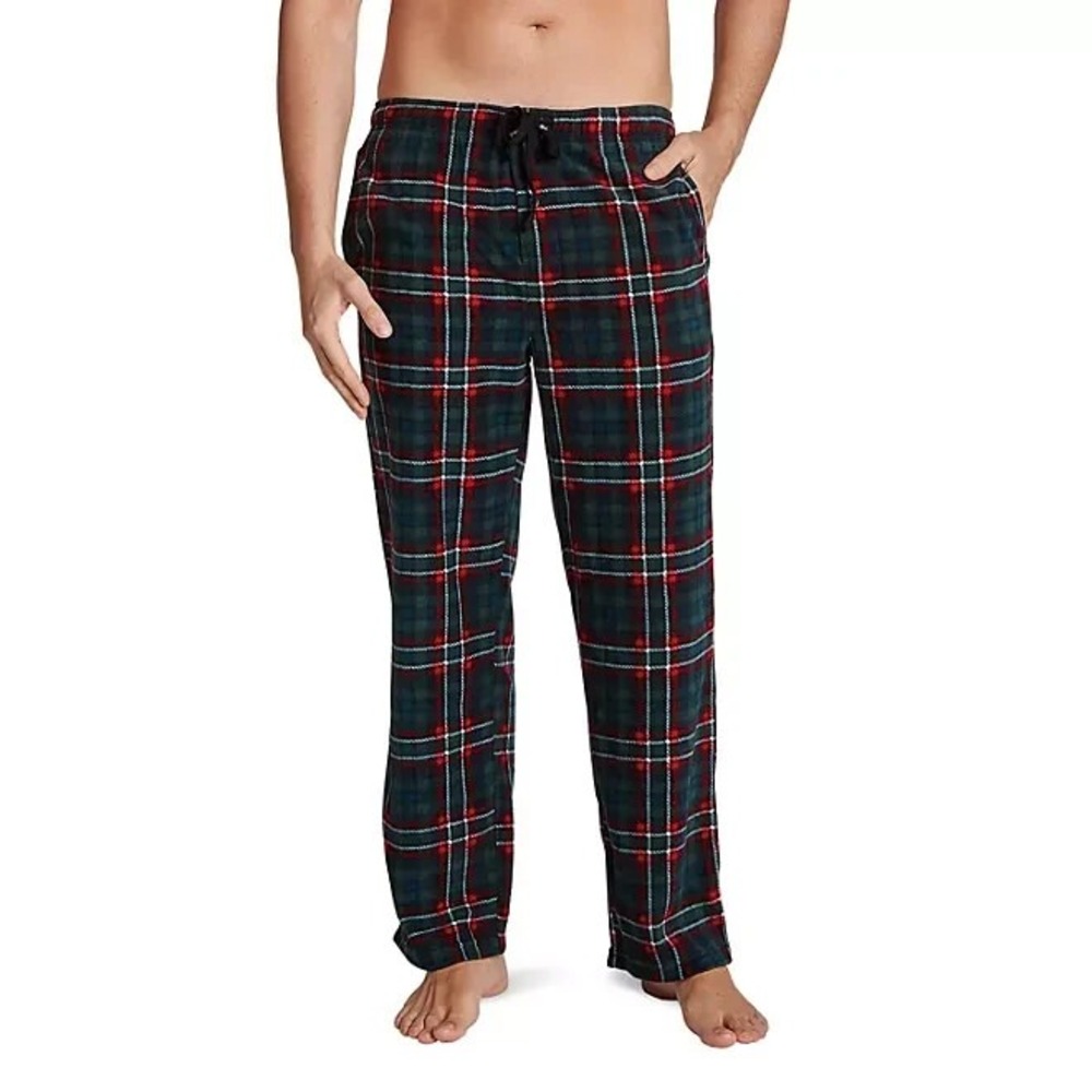 Lucky Brand Mens Sleep Fleece Pant XL Mallard Green Plaid Pajama Bottoms